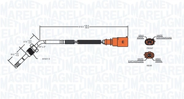 Sensor, avgastemperatur Magneti marelli 172000053010 MAGNETI MARELLI
