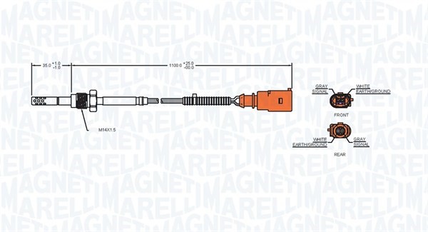 Sensor, avgastemperatur Magneti marelli 172000057010 MAGNETI MARELLI