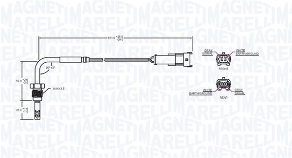 Sensor, avgastemperatur Magneti marelli 172000059010 MAGNETI MARELLI