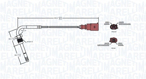 Sensor, avgastemperatur Magneti marelli 172000063010 MAGNETI MARELLI