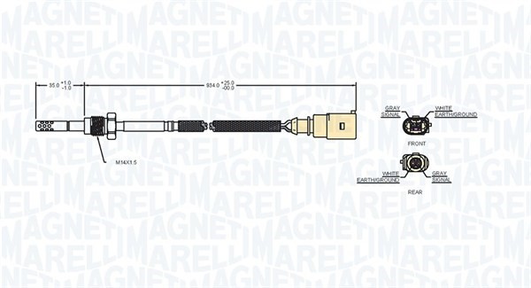 Sensor, avgastemperatur Magneti marelli 172000065010 MAGNETI MARELLI