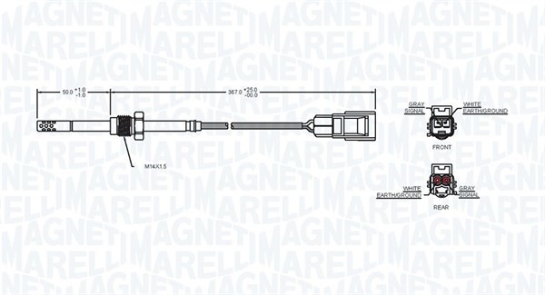Sensor, avgastemperatur Magneti marelli 172000067010 MAGNETI MARELLI