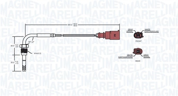 Sensor, avgastemperatur Magneti marelli 172000069010 MAGNETI MARELLI