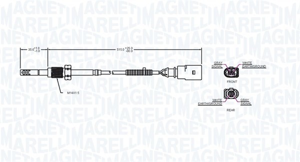 Sensor, avgastemperatur Magneti marelli 172000071010 MAGNETI MARELLI