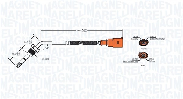Sensor, avgastemperatur Magneti marelli 172000073010 MAGNETI MARELLI