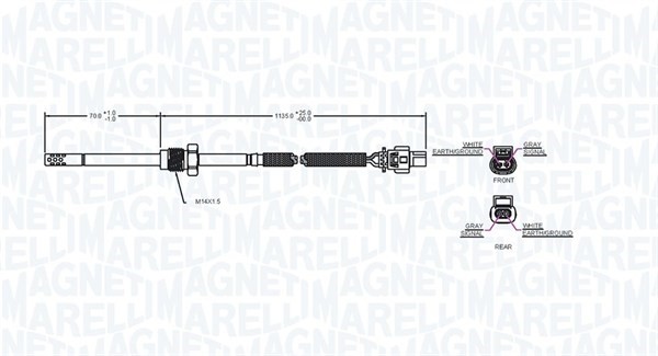 Sensor, avgastemperatur Magneti marelli 172000079010 MAGNETI MARELLI