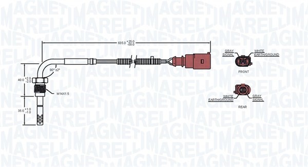 Sensor, avgastemperatur Magneti marelli 172000081010 MAGNETI MARELLI