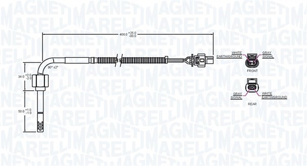 Sensor, avgastemperatur Magneti marelli 172000091010 MAGNETI MARELLI