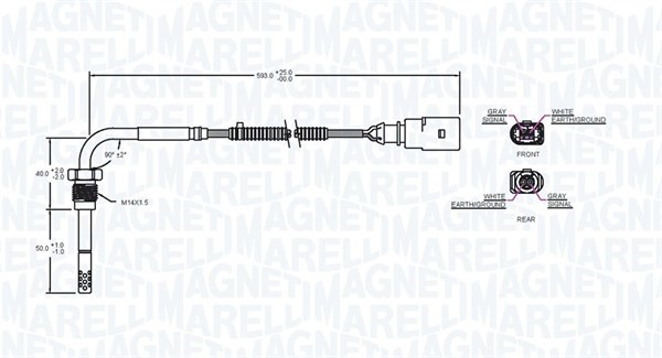 Sensor, avgastemperatur Magneti marelli 172000095010 MAGNETI MARELLI