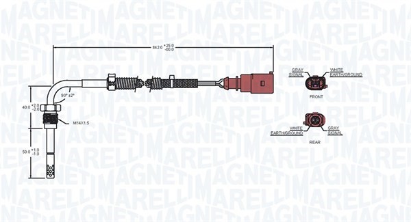 Sensor, avgastemperatur Magneti marelli 172000105010 MAGNETI MARELLI