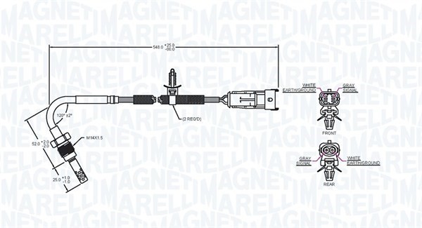 Sensor, avgastemperatur Magneti marelli 172000107010 MAGNETI MARELLI
