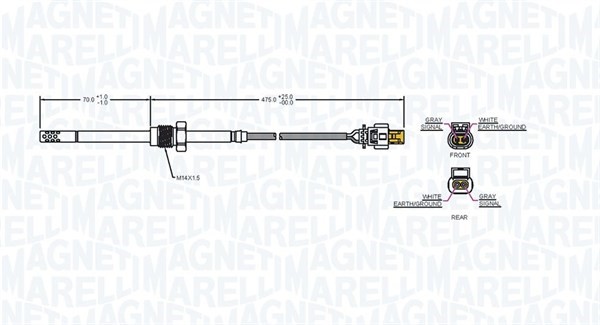 Sensor, avgastemperatur Magneti marelli 172000109010 MAGNETI MARELLI