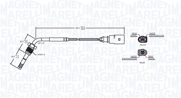 Sensor, avgastemperatur Magneti marelli 172000111010 MAGNETI MARELLI