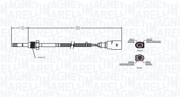 Sensor, avgastemperatur Magneti marelli 172000115010 MAGNETI MARELLI
