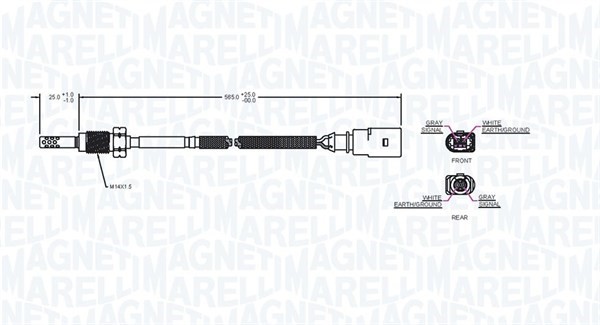 Sensor, avgastemperatur Magneti marelli 172000123010 MAGNETI MARELLI
