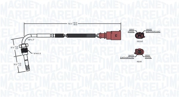 Sensor, avgastemperatur Magneti marelli 172000125010 MAGNETI MARELLI