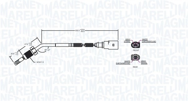 Sensor, avgastemperatur Magneti marelli 172000129010 MAGNETI MARELLI