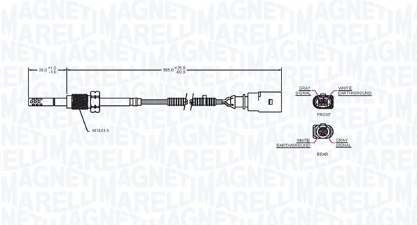 Sensor, avgastemperatur Magneti marelli 172000133010 MAGNETI MARELLI