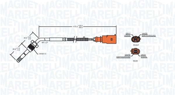 Sensor, avgastemperatur Magneti marelli 172000135010 MAGNETI MARELLI