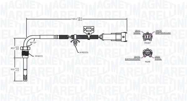 Sensor, avgastemperatur Magneti marelli 172000143010 MAGNETI MARELLI