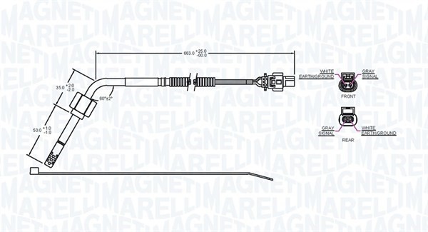 Sensor, avgastemperatur Magneti marelli 172000147010 MAGNETI MARELLI