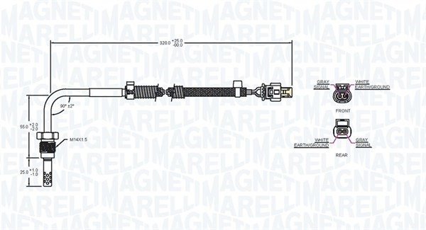 Sensor, avgastemperatur Magneti marelli 172000151010 MAGNETI MARELLI