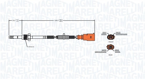 Sensor, avgastemperatur Magneti marelli 172000153010 MAGNETI MARELLI