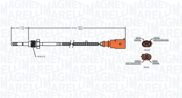 Sensor, avgastemperatur Magneti marelli 172000157010 MAGNETI MARELLI