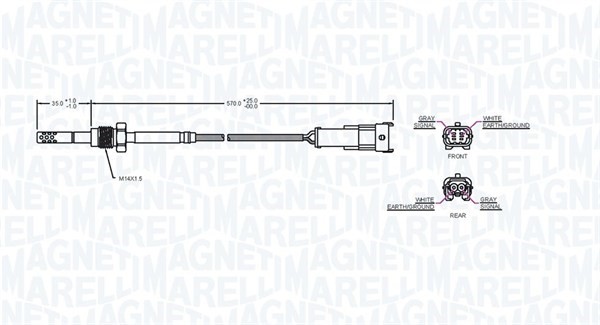 Sensor, avgastemperatur Magneti marelli 172000159010 MAGNETI MARELLI