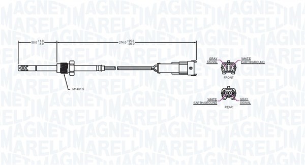 Sensor, avgastemperatur Magneti marelli 172000163010 MAGNETI MARELLI