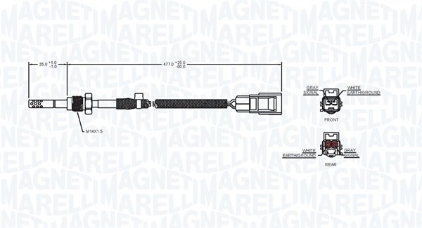 Sensor, avgastemperatur Magneti marelli 172000167010 MAGNETI MARELLI