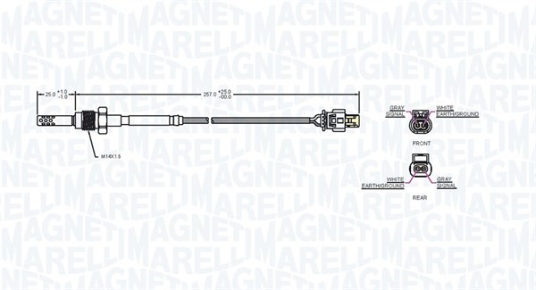 Sensor, avgastemperatur Magneti marelli 172000169010 MAGNETI MARELLI