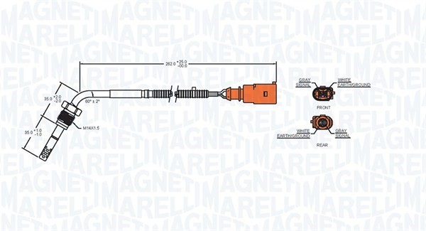 Sensor, avgastemperatur Magneti marelli 172000173010 MAGNETI MARELLI