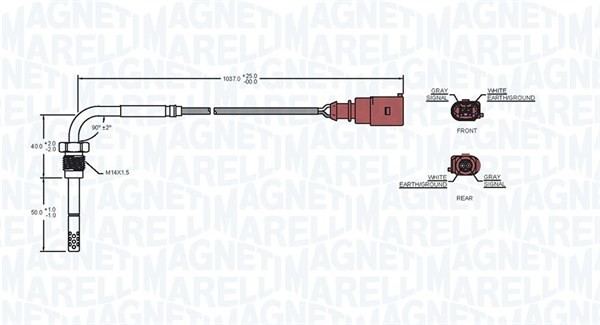 Sensor, avgastemperatur Magneti marelli 172000175010 MAGNETI MARELLI