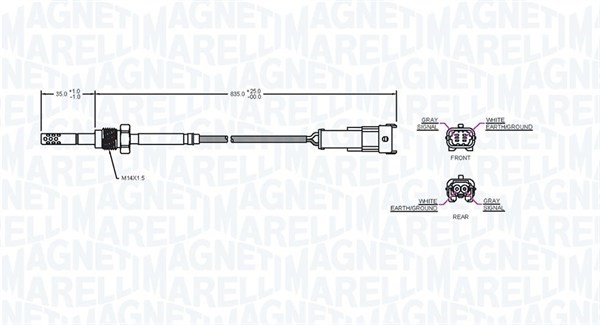 Sensor, avgastemperatur Magneti marelli 172000177010 MAGNETI MARELLI