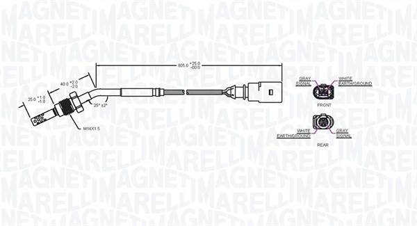 Sensor, avgastemperatur Magneti marelli 172000181010 MAGNETI MARELLI