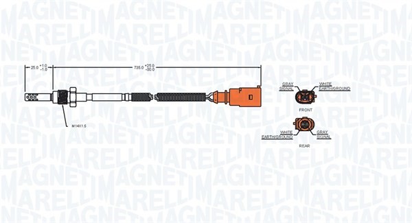 Sensor, avgastemperatur Magneti marelli 172000189010 MAGNETI MARELLI