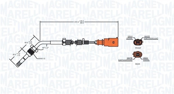 Sensor, avgastemperatur Magneti marelli 172000191010 MAGNETI MARELLI