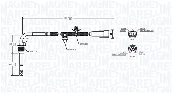 Sensor, avgastemperatur Magneti marelli 172000197010 MAGNETI MARELLI