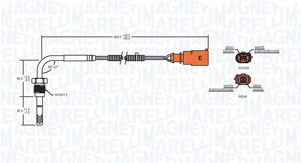 Sensor, avgastemperatur Magneti marelli 172000201010 MAGNETI MARELLI