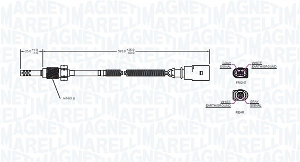 Sensor, avgastemperatur Magneti marelli 172000203010 MAGNETI MARELLI
