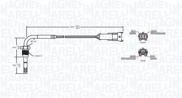 Sensor, avgastemperatur Magneti marelli 172000207010 MAGNETI MARELLI
