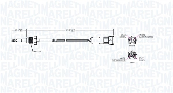 Sensor, avgastemperatur Magneti marelli 172000211010 MAGNETI MARELLI
