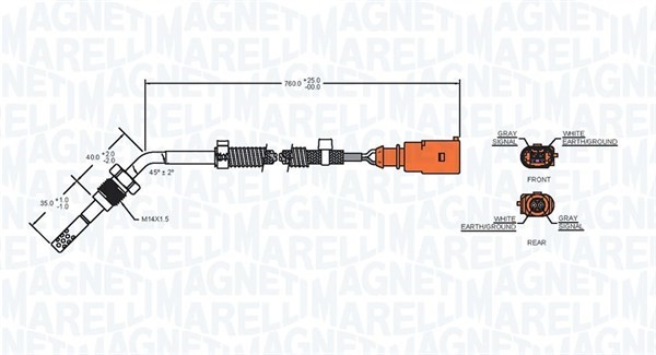 Sensor, avgastemperatur Magneti marelli 172000217010 MAGNETI MARELLI