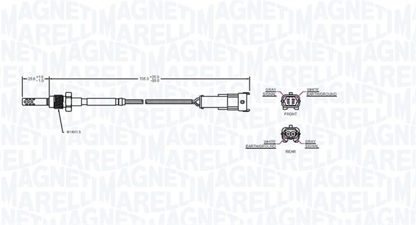 Sensor, avgastemperatur Magneti marelli 172000219010 MAGNETI MARELLI
