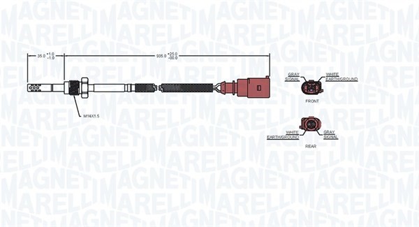 Sensor, avgastemperatur Magneti marelli 172000229010 MAGNETI MARELLI