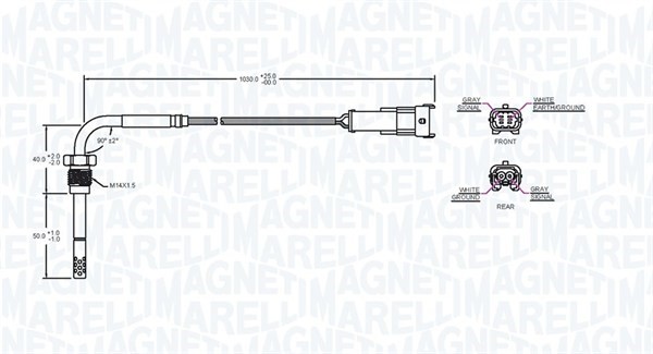 Sensor, avgastemperatur Magneti marelli 172000231010 MAGNETI MARELLI