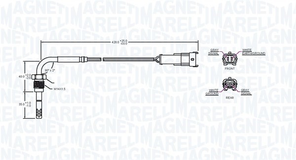 Sensor, avgastemperatur Magneti marelli 172000233010 MAGNETI MARELLI