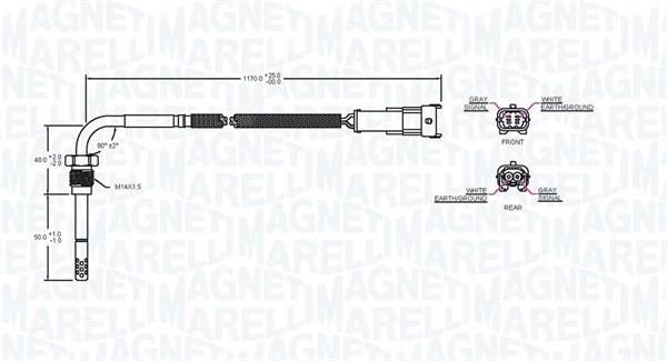 Sensor, avgastemperatur Magneti marelli 172000239010 MAGNETI MARELLI