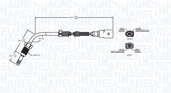 Sensor, avgastemperatur Magneti marelli 172000241010 MAGNETI MARELLI
